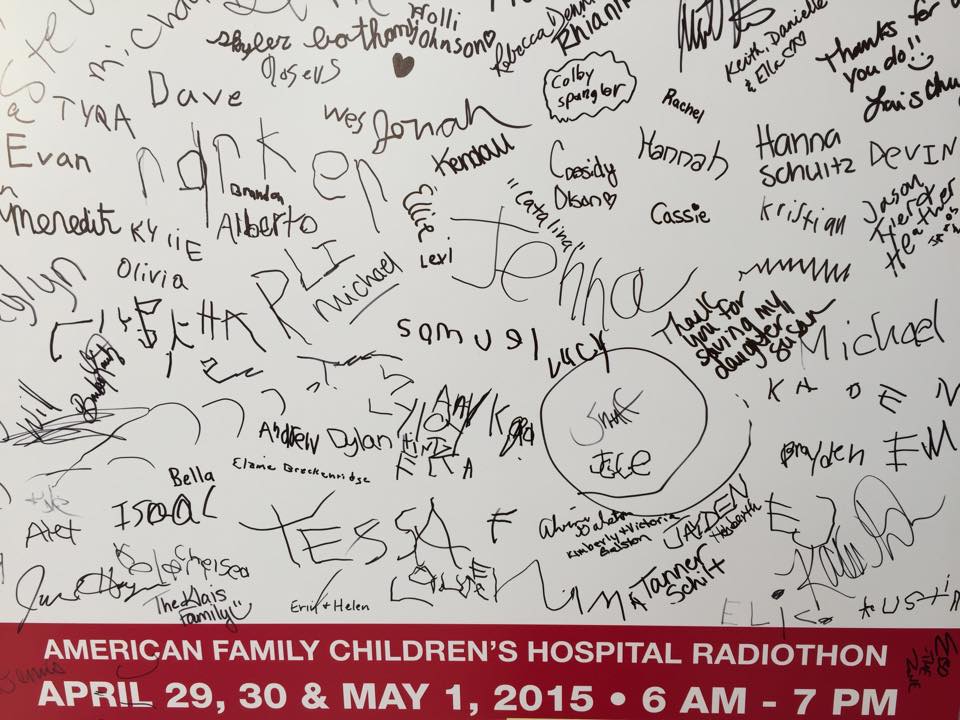 Names helped by the radiothon